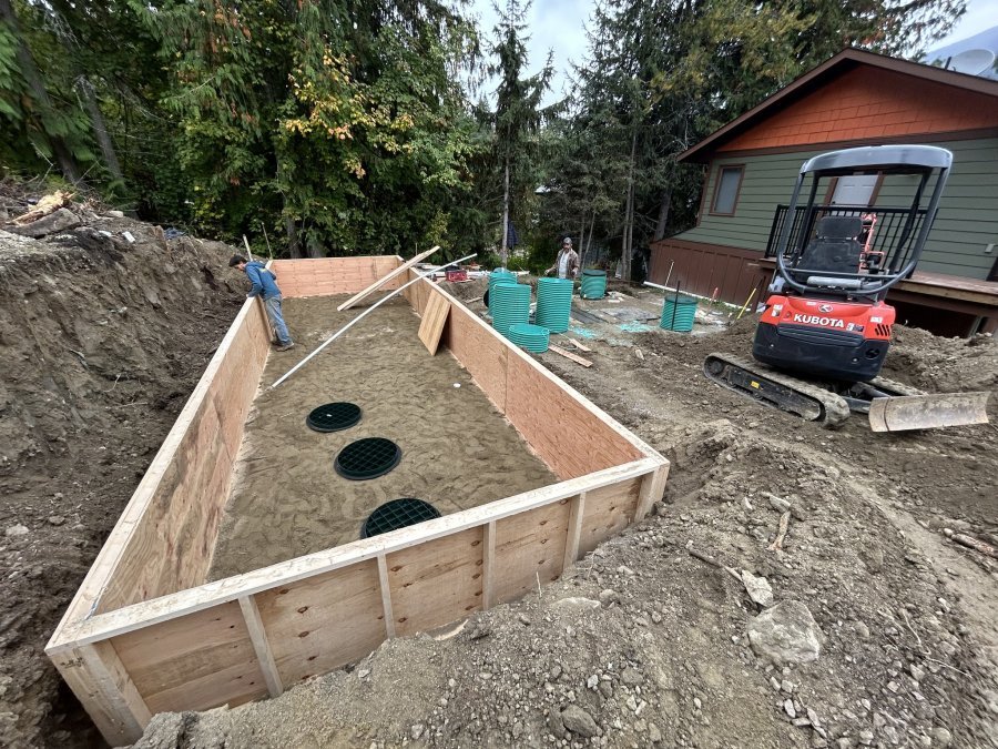 Construction of septic drain field enclosure